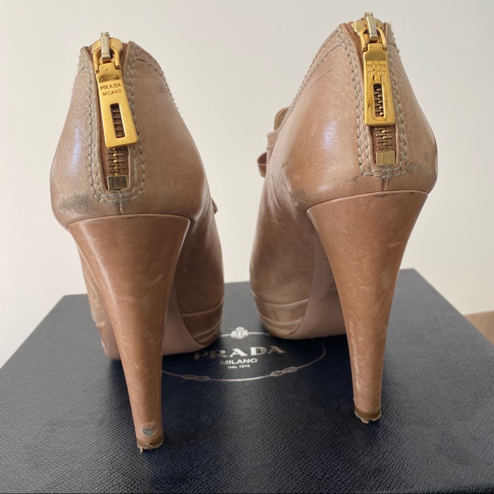 Prada Peep-toe Platform Lace-up Booties - Picture 7 of 10